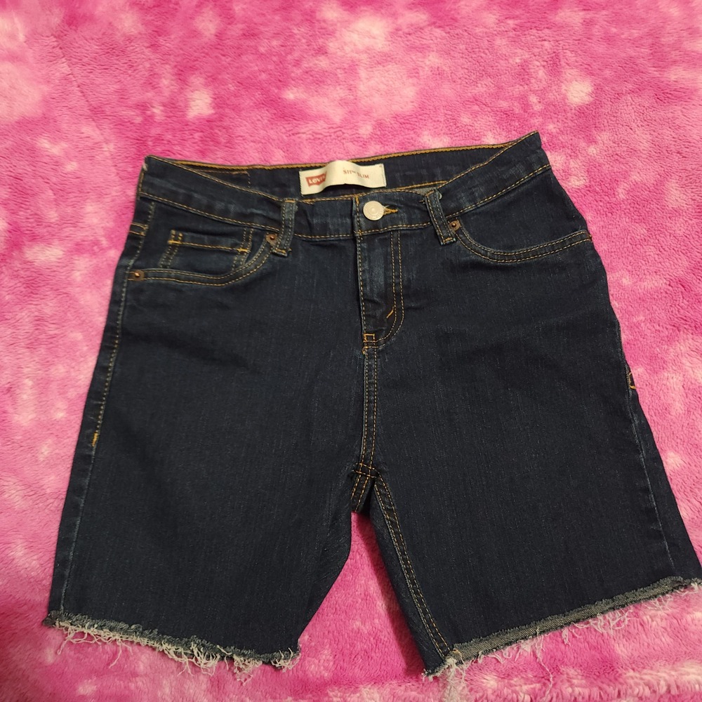 Levi's 511 Slim Denim Shorts‎ Women's 14 Reg 27 Waist Dark Wash Stretch